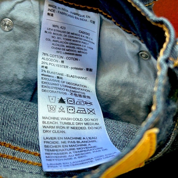 Levi's Denizen Blue 218 Straight Fit Blue Jeans Size 36 W x 30 L - Picture 3 of 15